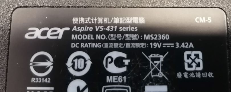 Acer aspire v5-431 series Cpu Fan